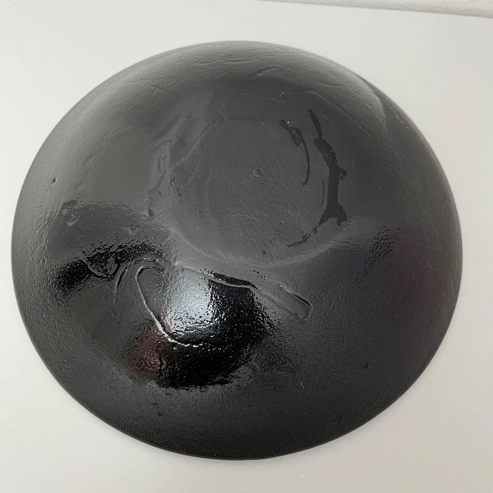 Fused Glass Bowl  White Black Vintage Cat Art Glass Decor